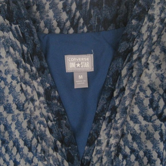Converse One Star Dress Medium Blue Animal Print Cap Sleeve Womens Snake Skin - Picture 4 of 7